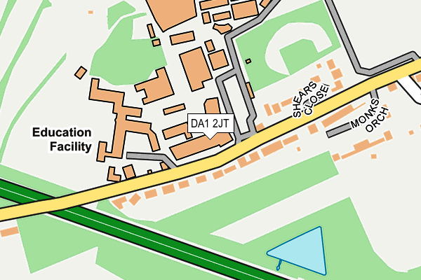 DA1 2JT map - OS OpenMap – Local (Ordnance Survey)