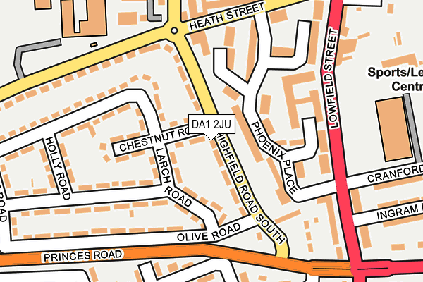 DA1 2JU map - OS OpenMap – Local (Ordnance Survey)