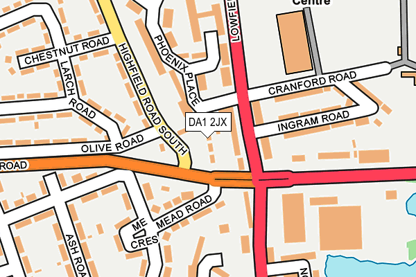 DA1 2JX map - OS OpenMap – Local (Ordnance Survey)