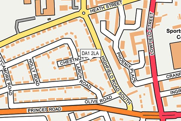 DA1 2LA map - OS OpenMap – Local (Ordnance Survey)