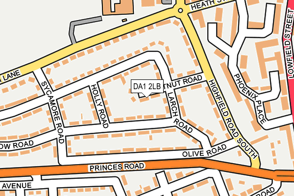 DA1 2LB map - OS OpenMap – Local (Ordnance Survey)