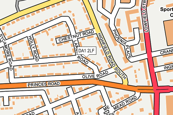 DA1 2LF map - OS OpenMap – Local (Ordnance Survey)