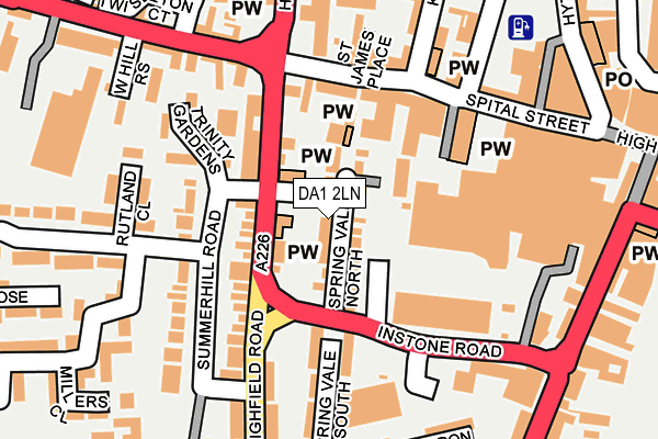 DA1 2LN map - OS OpenMap – Local (Ordnance Survey)
