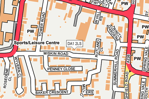 DA1 2LS map - OS OpenMap – Local (Ordnance Survey)