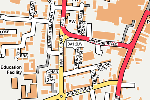 DA1 2LW map - OS OpenMap – Local (Ordnance Survey)