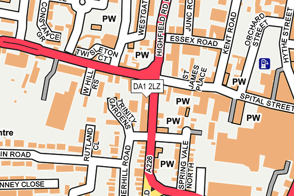 DA1 2LZ map - OS OpenMap – Local (Ordnance Survey)