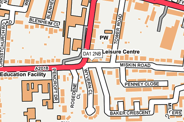 DA1 2NB map - OS OpenMap – Local (Ordnance Survey)