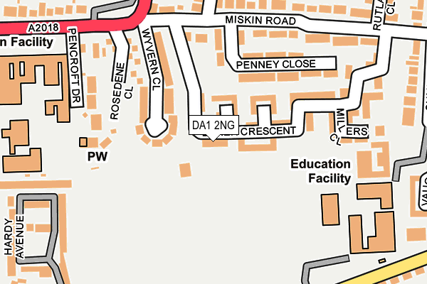 DA1 2NG map - OS OpenMap – Local (Ordnance Survey)