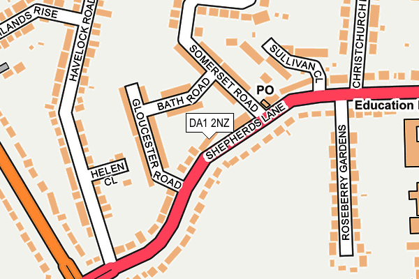 DA1 2NZ map - OS OpenMap – Local (Ordnance Survey)