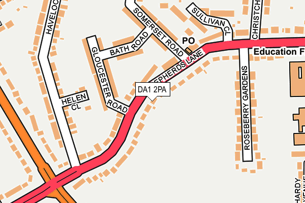 DA1 2PA map - OS OpenMap – Local (Ordnance Survey)