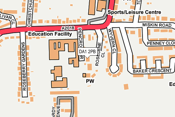 DA1 2PB map - OS OpenMap – Local (Ordnance Survey)