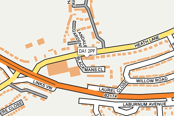 DA1 2PF map - OS OpenMap – Local (Ordnance Survey)