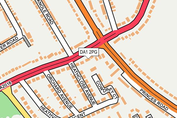 DA1 2PG map - OS OpenMap – Local (Ordnance Survey)