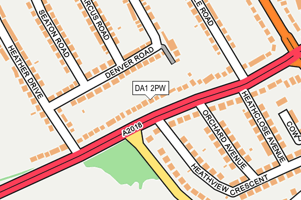 DA1 2PW map - OS OpenMap – Local (Ordnance Survey)