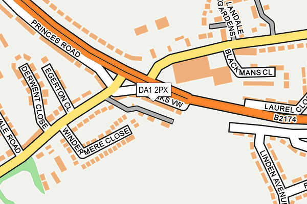 DA1 2PX map - OS OpenMap – Local (Ordnance Survey)