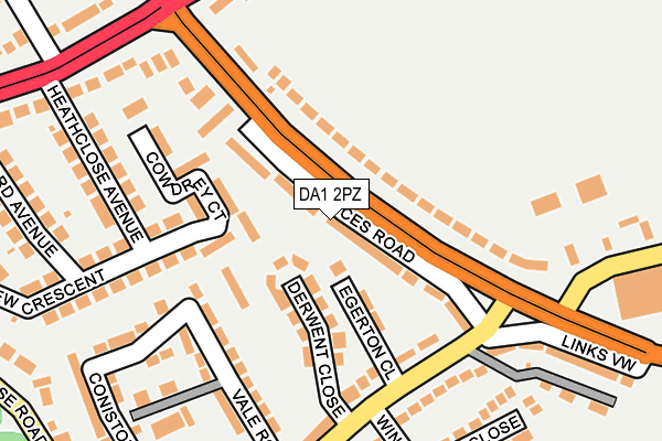 DA1 2PZ map - OS OpenMap – Local (Ordnance Survey)