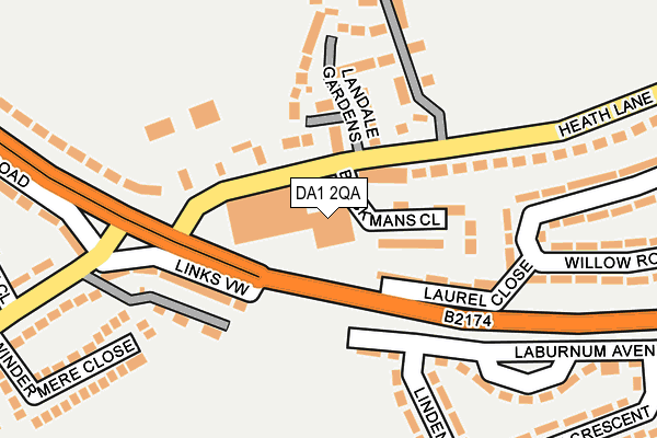 DA1 2QA map - OS OpenMap – Local (Ordnance Survey)