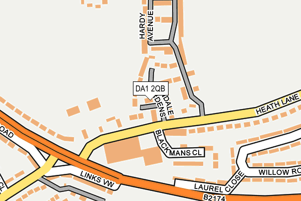 DA1 2QB map - OS OpenMap – Local (Ordnance Survey)