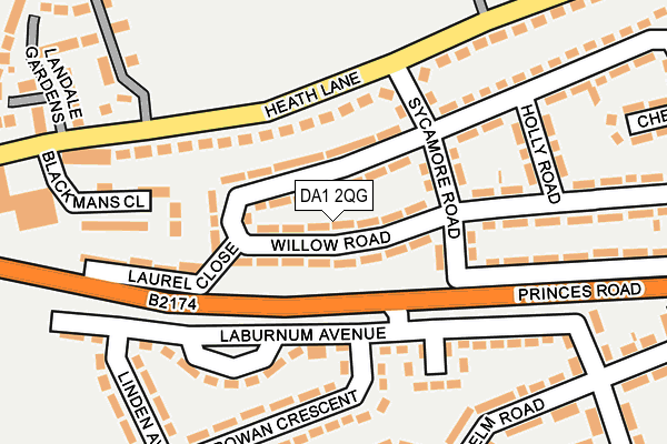 DA1 2QG map - OS OpenMap – Local (Ordnance Survey)