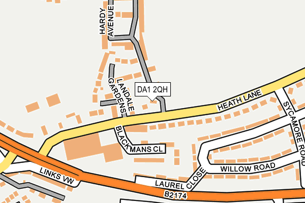 DA1 2QH map - OS OpenMap – Local (Ordnance Survey)