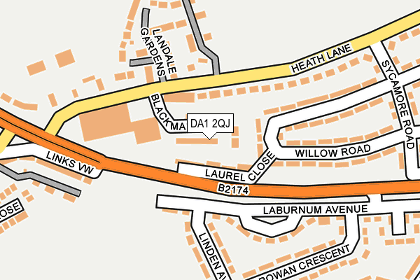 DA1 2QJ map - OS OpenMap – Local (Ordnance Survey)