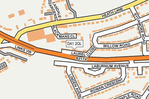 DA1 2QL map - OS OpenMap – Local (Ordnance Survey)