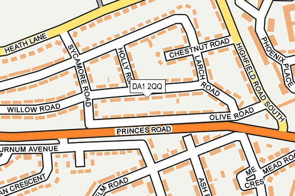 DA1 2QQ map - OS OpenMap – Local (Ordnance Survey)
