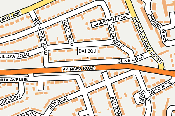 DA1 2QU map - OS OpenMap – Local (Ordnance Survey)