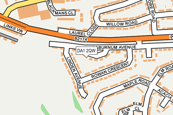 DA1 2QW map - OS OpenMap – Local (Ordnance Survey)
