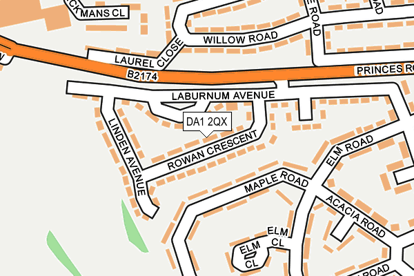 DA1 2QX map - OS OpenMap – Local (Ordnance Survey)