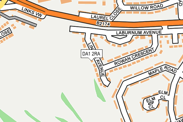 DA1 2RA map - OS OpenMap – Local (Ordnance Survey)