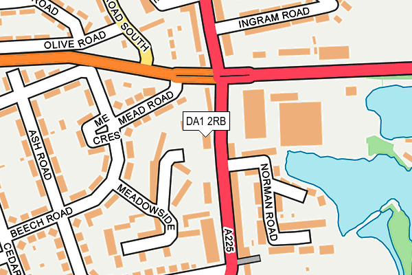 DA1 2RB map - OS OpenMap – Local (Ordnance Survey)