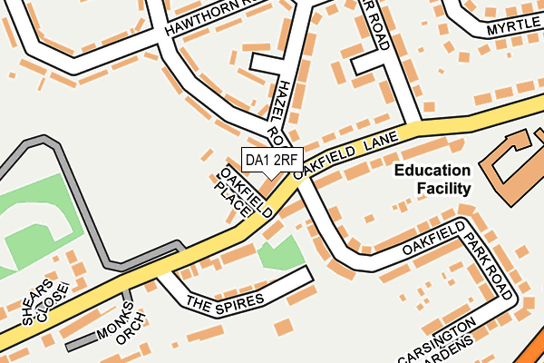 DA1 2RF map - OS OpenMap – Local (Ordnance Survey)