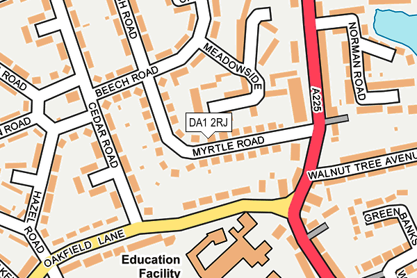 DA1 2RJ map - OS OpenMap – Local (Ordnance Survey)