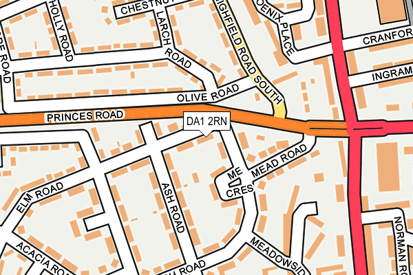 DA1 2RN map - OS OpenMap – Local (Ordnance Survey)