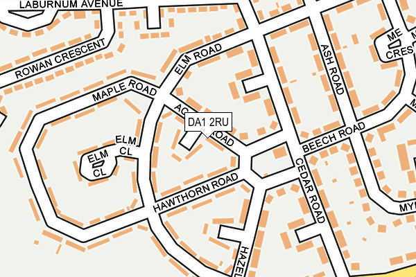 DA1 2RU map - OS OpenMap – Local (Ordnance Survey)