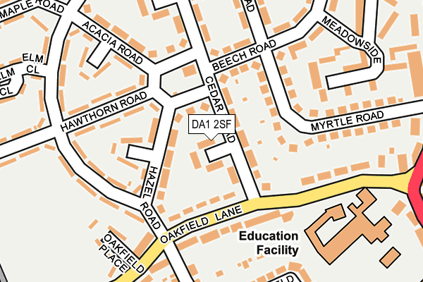 DA1 2SF map - OS OpenMap – Local (Ordnance Survey)