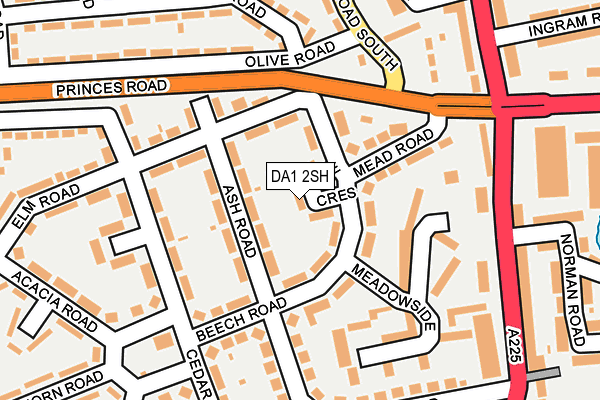 DA1 2SH map - OS OpenMap – Local (Ordnance Survey)