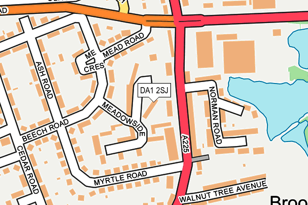DA1 2SJ map - OS OpenMap – Local (Ordnance Survey)