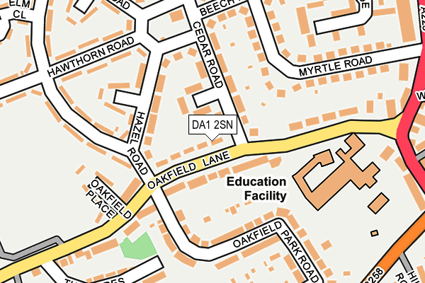 DA1 2SN map - OS OpenMap – Local (Ordnance Survey)