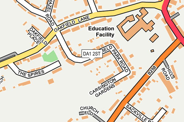 DA1 2ST map - OS OpenMap – Local (Ordnance Survey)
