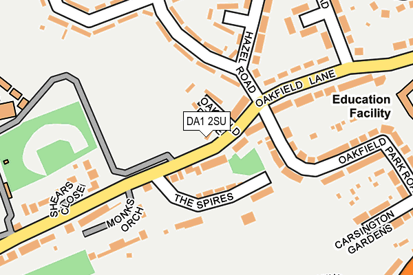 DA1 2SU map - OS OpenMap – Local (Ordnance Survey)