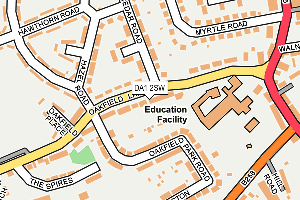 DA1 2SW map - OS OpenMap – Local (Ordnance Survey)