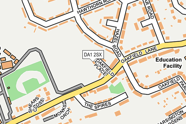 DA1 2SX map - OS OpenMap – Local (Ordnance Survey)