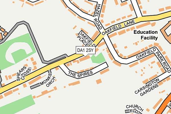 DA1 2SY map - OS OpenMap – Local (Ordnance Survey)