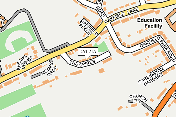 DA1 2TA map - OS OpenMap – Local (Ordnance Survey)
