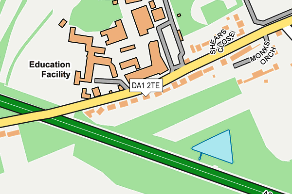 DA1 2TE map - OS OpenMap – Local (Ordnance Survey)