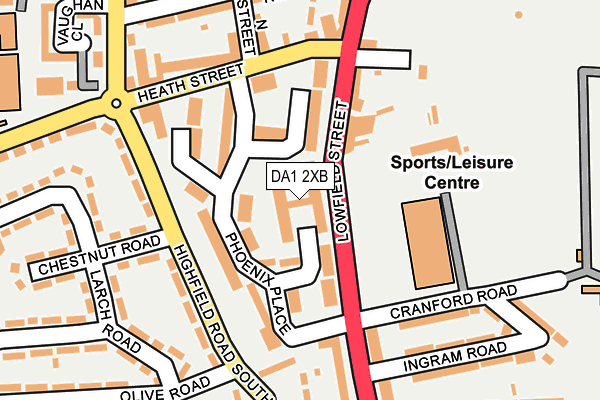 DA1 2XB map - OS OpenMap – Local (Ordnance Survey)