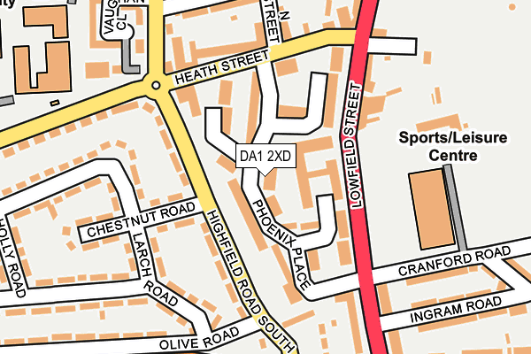 DA1 2XD map - OS OpenMap – Local (Ordnance Survey)