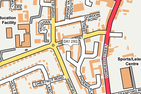 DA1 2XG map - OS OpenMap – Local (Ordnance Survey)